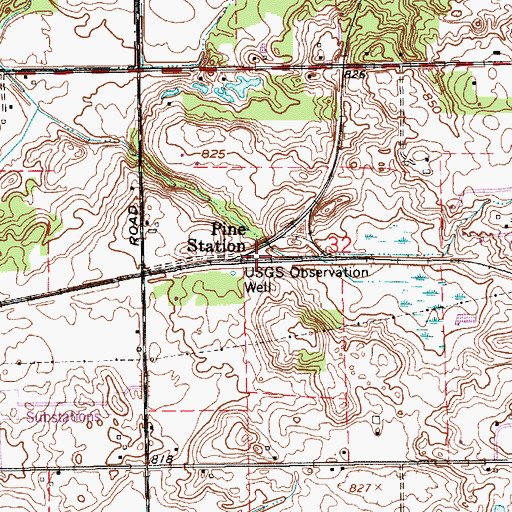 Topographic Map of Pine Station, IN