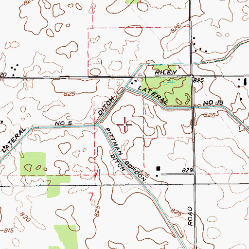 Topographic Map of Pittman Gordon Ditch, IN