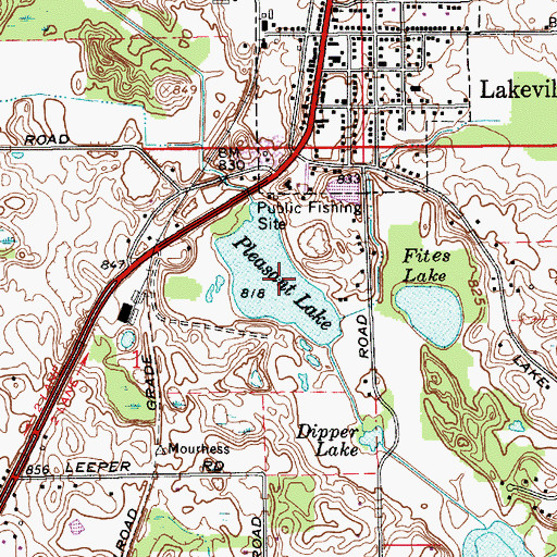Topographic Map of Pleasant Lake, IN