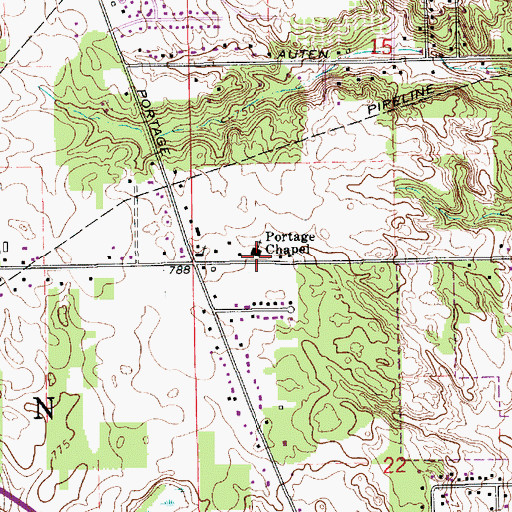 Topographic Map of Portage Chapel, IN