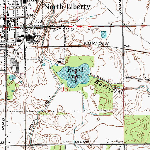 Topographic Map of Rupel Lake, IN