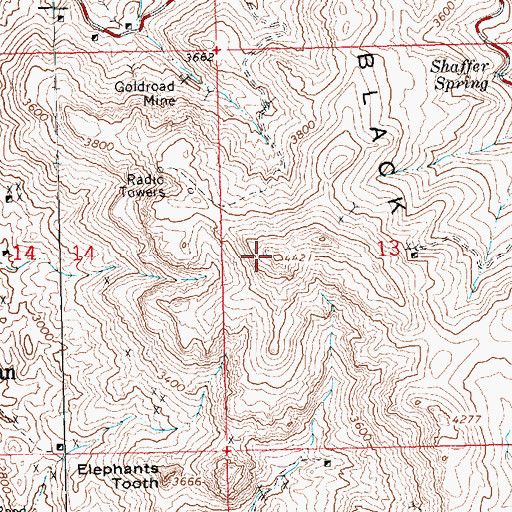 Topographic Map of KMOH-TV (Kingman), AZ