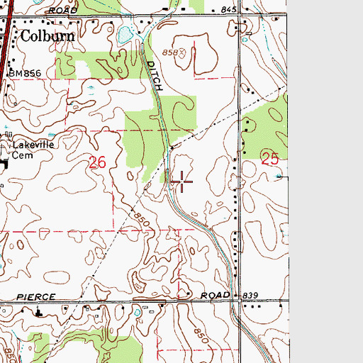 Topographic Map of Shidler - Hoffman Ditch, IN