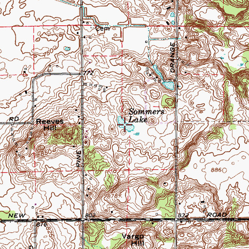 Topographic Map of Sommers Lake, IN