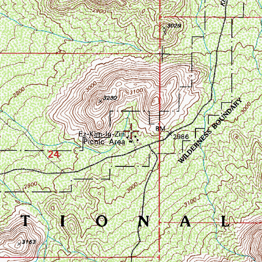Topographic Map of Ez-Kim-In-Zin Picnic Area, AZ