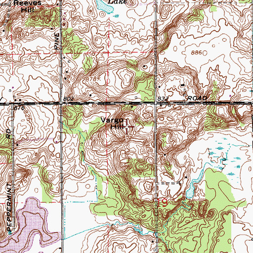 Topographic Map of Vargo Hill, IN