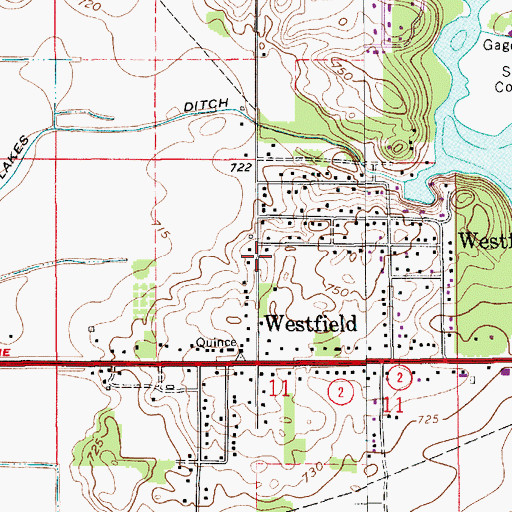 Topographic Map of Westfield, IN