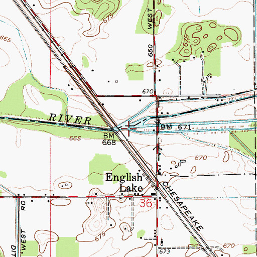 Topographic Map of Yellow River, IN