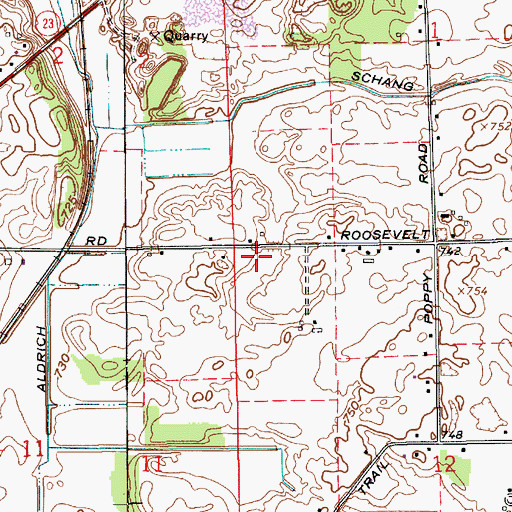 Topographic Map of Township of Greene, IN