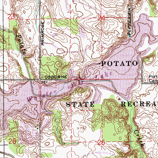 Topographic Map of Worster Lake, IN