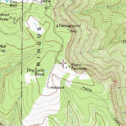 Topographic Map of KUSK-TV (Prescott), AZ