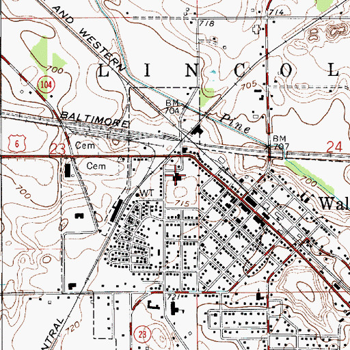 Topographic Map of Harold C Urey Middle School, IN