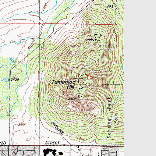 Topographic Map of KUAS-TV (Tucson), AZ