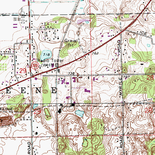Topographic Map of South Bend Plaza, IN