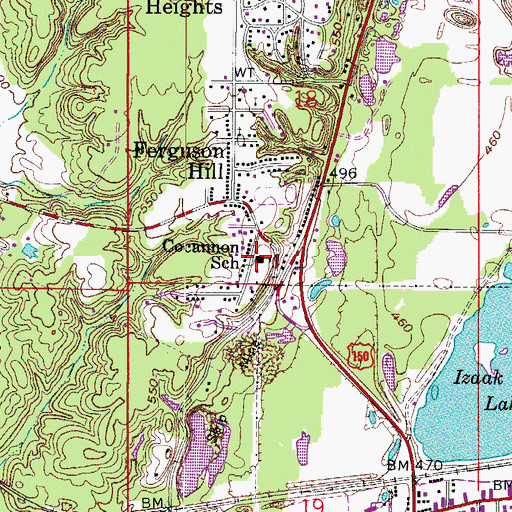 Topographic Map of Cocannon School, IN