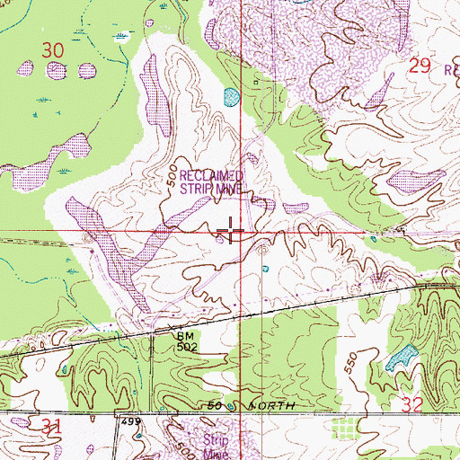 Topographic Map of Caledonia (historical), IN
