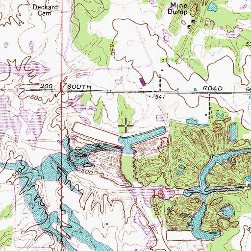 Topographic Map of Clayton Cemeteries (historical), IN