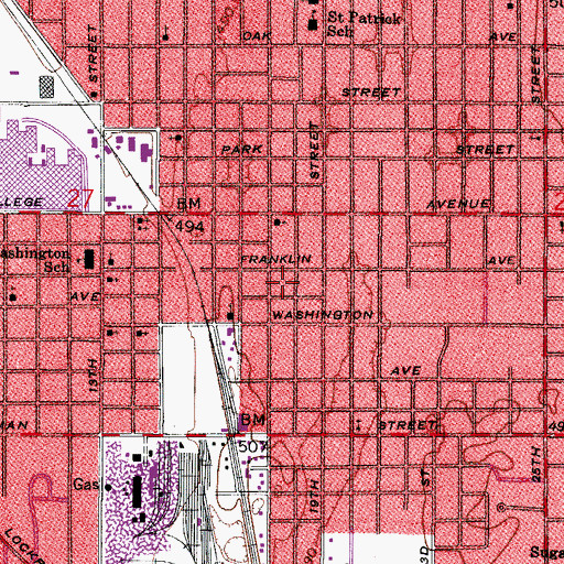 Topographic Map of Montrose School (historical), IN