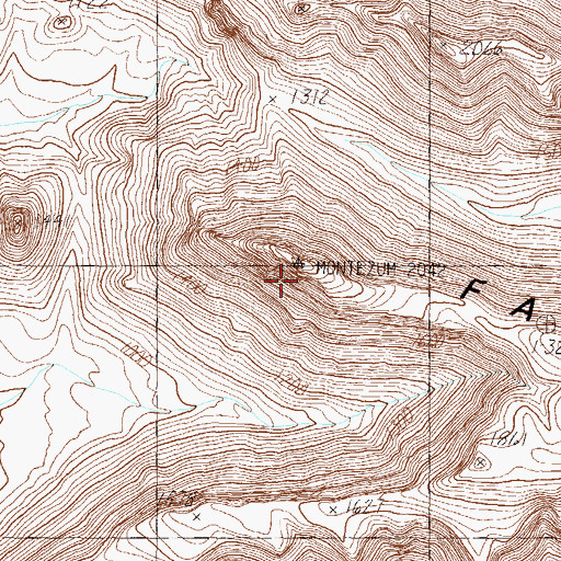 Topographic Map of Face Mountain, AZ