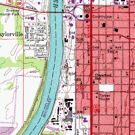 Topographic Map of Fairbanks Park, IN
