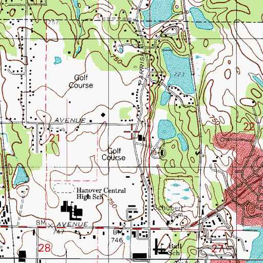 Topographic Map of Monastery Golf Club, IN