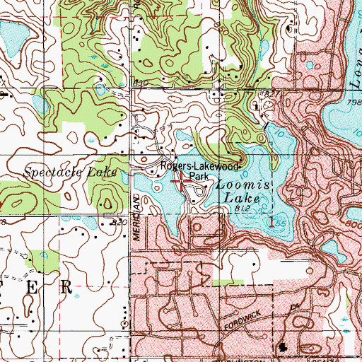 Topographic Map of Rodgers-Lakewood Park, IN