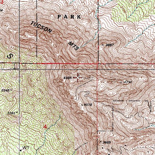Topographic Map of KOLD-TV (Tucson), AZ