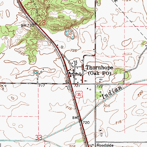 Topographic Map of Thornhope, IN