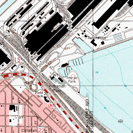 Topographic Map of Indiana Harbor Boat Club North Light, IN