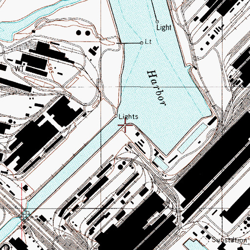 Topographic Map of Indiana Harbor Light 7, IN