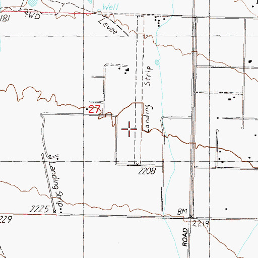 Topographic Map of Sampley's Airport, AZ