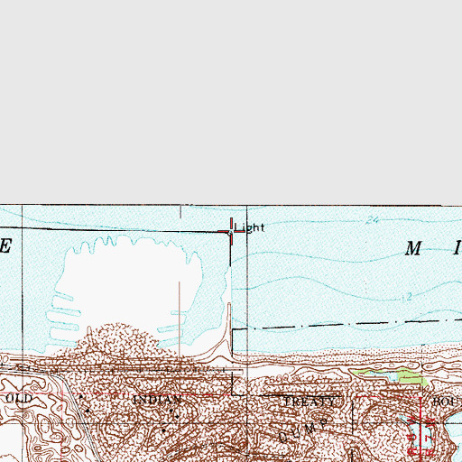 Topographic Map of Gary Harbor Bulkhead Light, IN