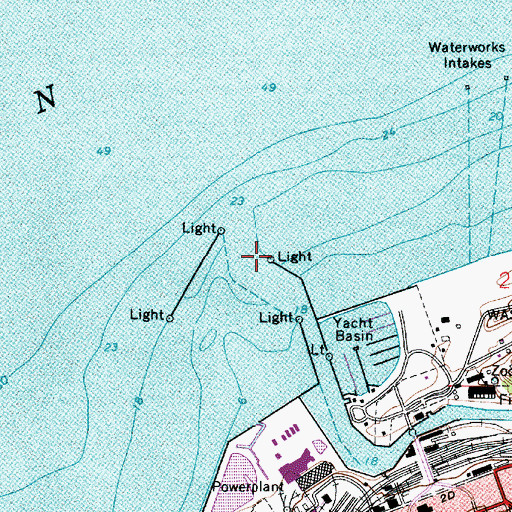 Topographic Map of Michigan City Harbor East Pierhead Light, IN