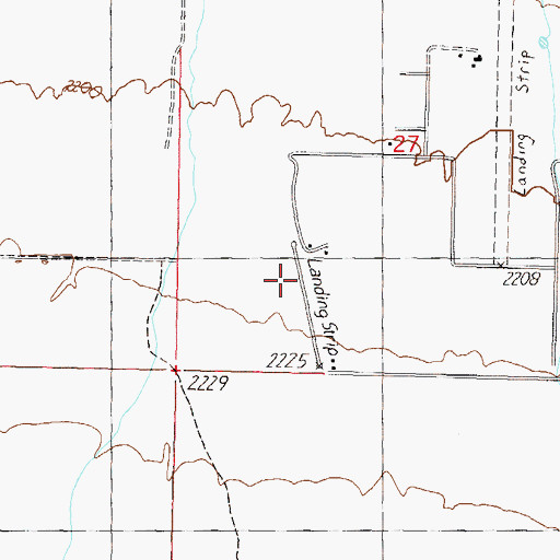 Topographic Map of Hillair Dirt Strip Airport, AZ