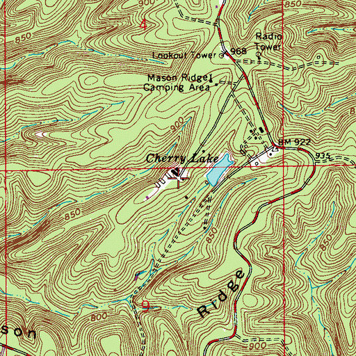 Topographic Map of Monroe Mills Post Office (historical), IN