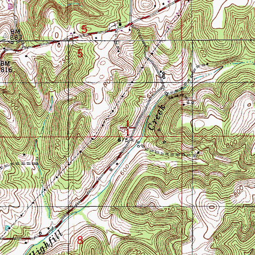 Topographic Map of Padora Post Office (historical), IN