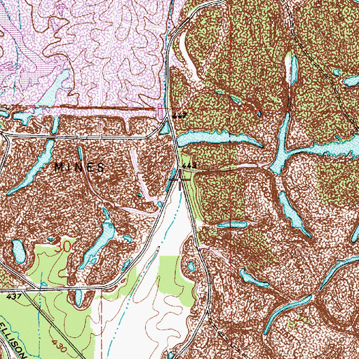 Topographic Map of Crowville Post Office (historical), IN