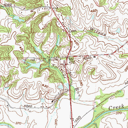 Topographic Map of Solitude Post Office (historical), IN