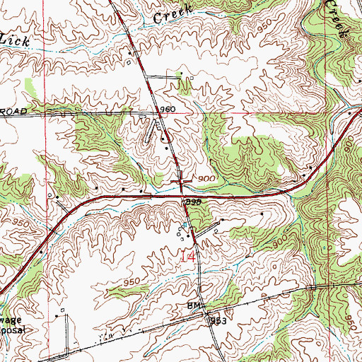 Topographic Map of Vine Springs Post Office (historical), IN