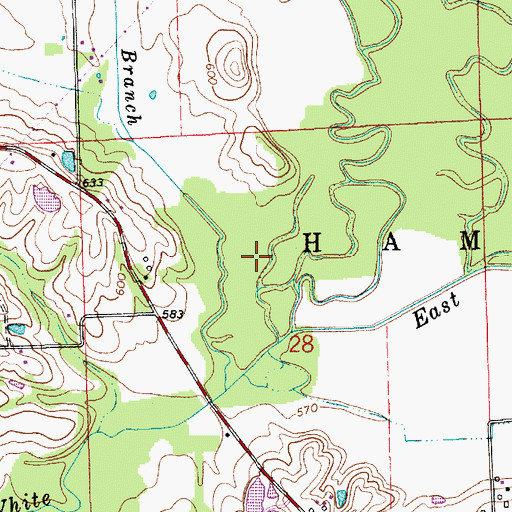 Topographic Map of White Creek Post Office (historical), IN