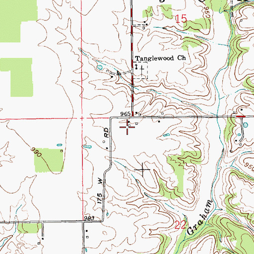 Topographic Map of Tanglewood Post Office (historical), IN
