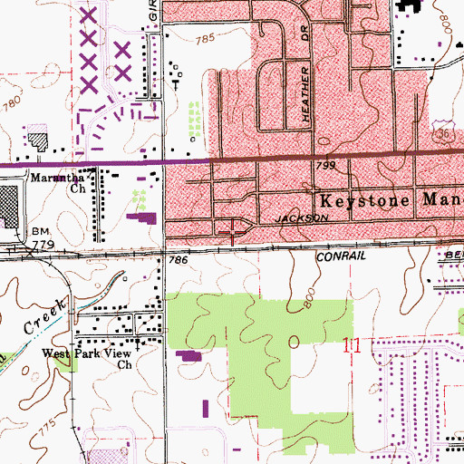 Topographic Map of Sabine Post Office (historical), IN