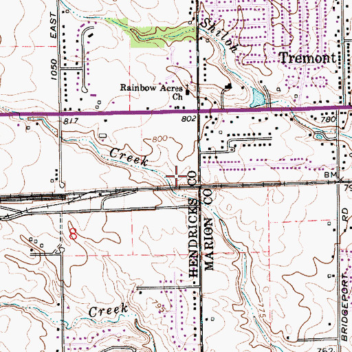 Topographic Map of Spray Station Post Office (historical), IN