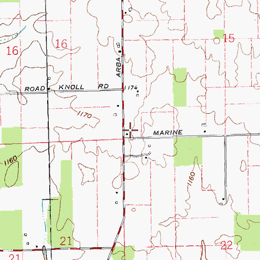 Topographic Map of New Centre Post Office (historical), IN