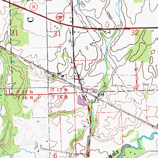 Topographic Map of Olive Hill Post Office (historical), IN