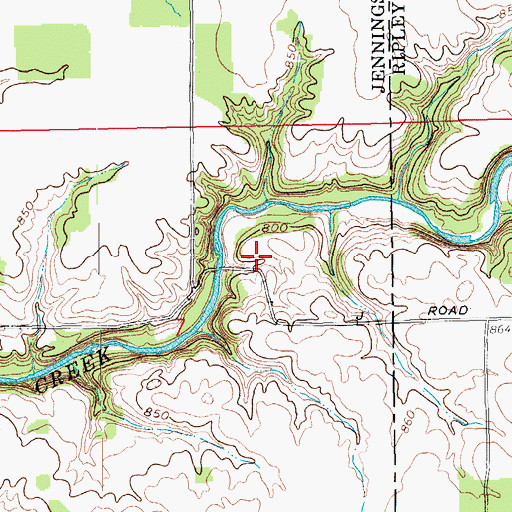 Topographic Map of Benville Post Office (historical), IN