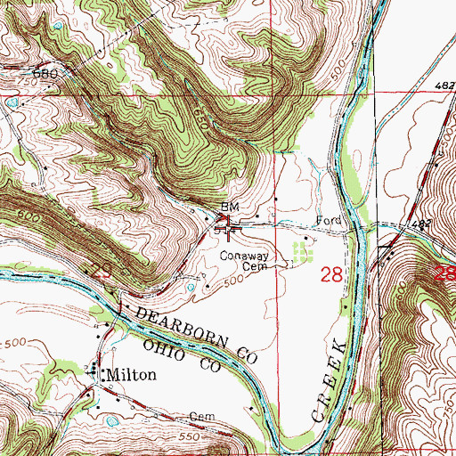 Topographic Map of Guionsville Post Office (historical), IN