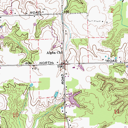 Topographic Map of Alpha Post Office (historical), IN