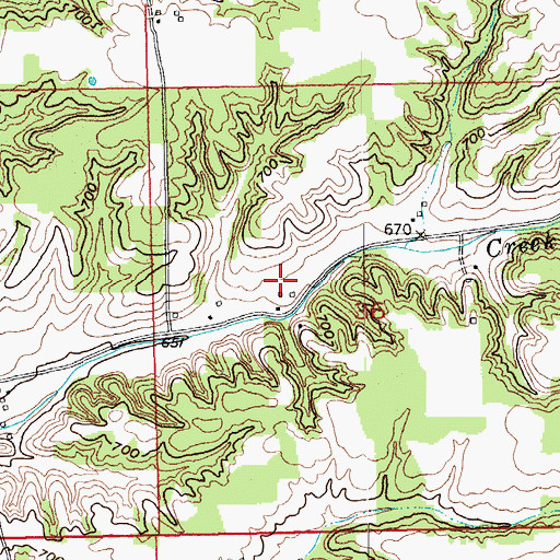 Topographic Map of Neils Creek Post Office (historical), IN