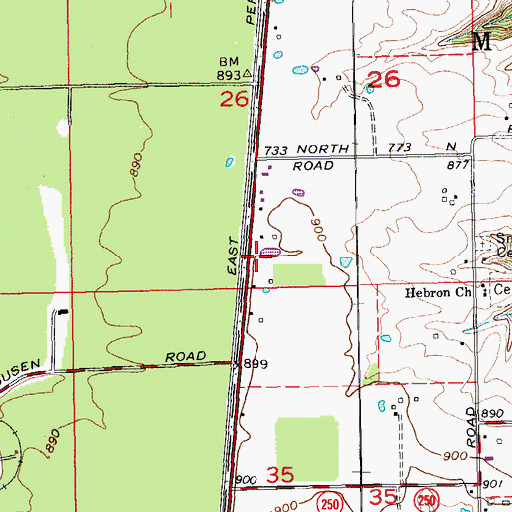 Topographic Map of Mud Luck Post Office (historical), IN